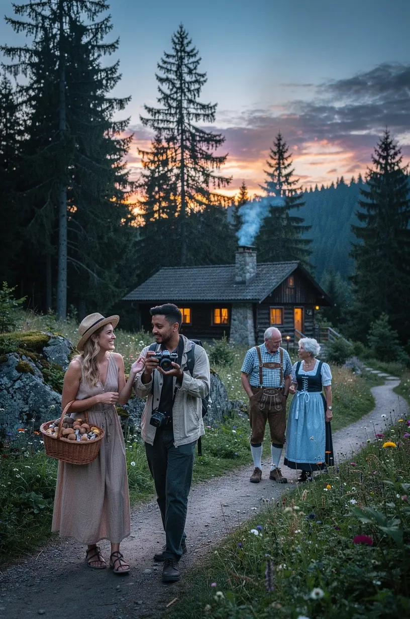 Gruppe von Erwachsenen nimmt an einer Achtsamkeitsübung im Grünen teil, um die Verbindung zur Natur zu vertiefen.